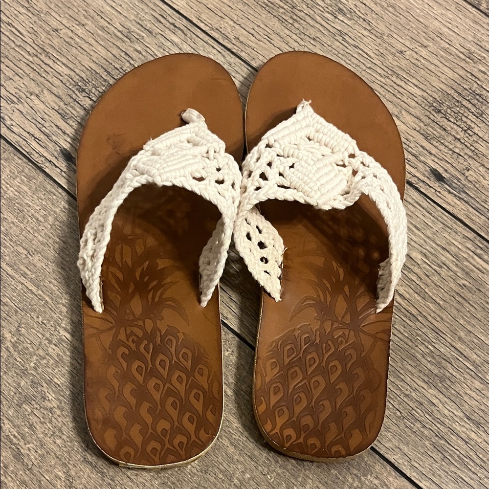 Elegant Off White Crochet Sandals - Picture 6 of 10